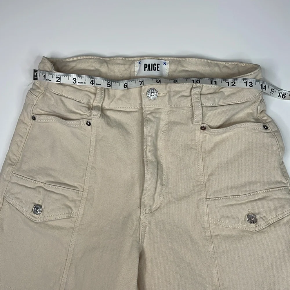 Paige Alexis High Rise Tapered Cargo Jeans in Blonde Sand Size 29 - Picture 10 of 12
